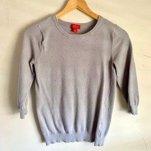 Elle Pale Blue Textured Sweater Blouse Small